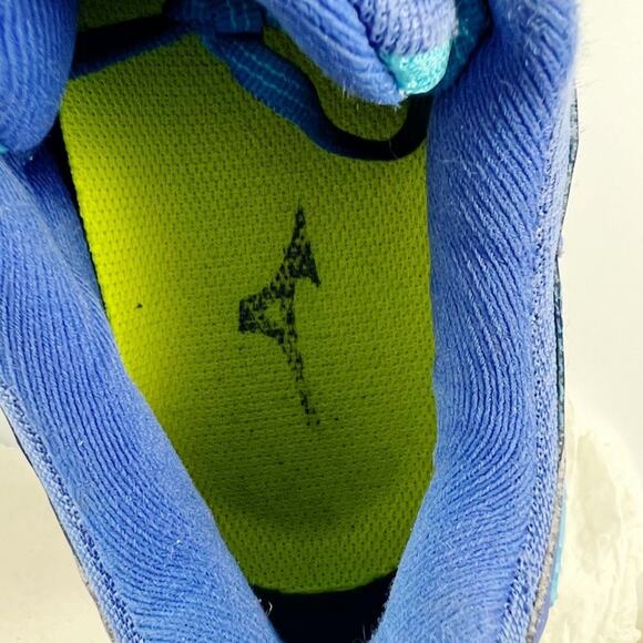 Mizuno Wave Inspire 14 Running Shoes Sneakers Blue Yellow Women 10 - Picture 15 of 16